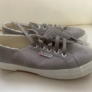 New Women’s  Superga Suede Faux Fur 7.5